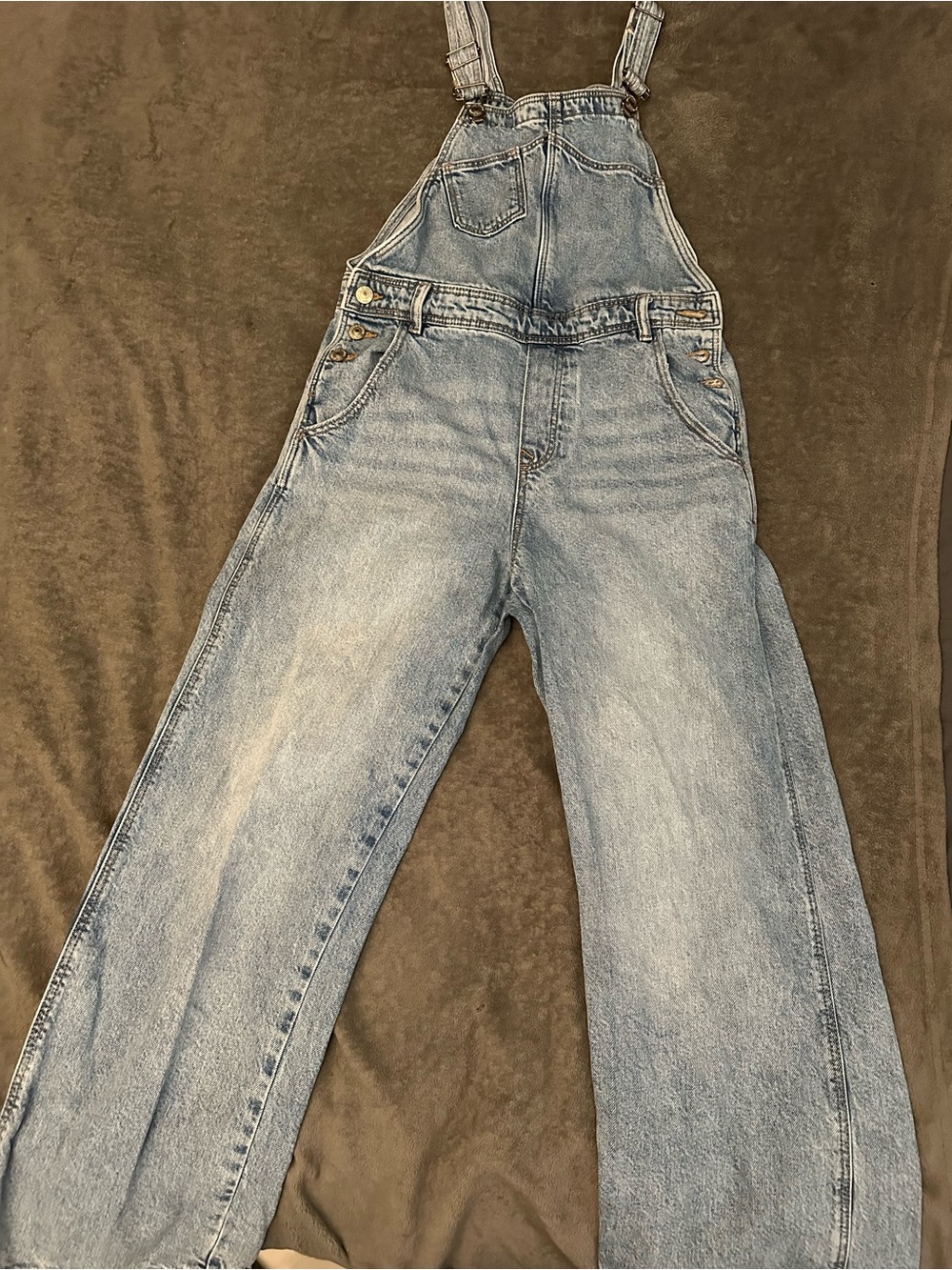 Zara Light Blue Denim Overalls